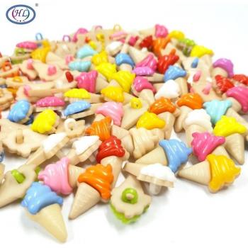 Mixed Color Ice Cream Shank Plastic Buttons for Sewing and Scrapbooking