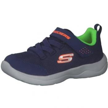 Skechers Mini Wanderer Sneaker – Navy & Lime for Boys (UK Size 7)