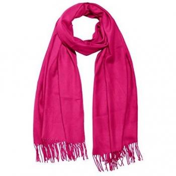 DonDon Schal Damen 185 x 65 cm, einfarbig, mit Fransen, Feinstrick