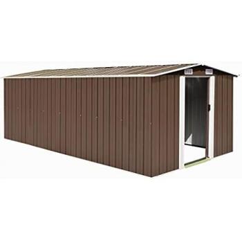 VidaXL Brown Metal Garden Shed 257x489x181 cm