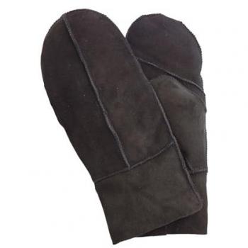 Infinity Leather Unisex Black Genuine Real Sheepskin Suede Mittens
