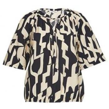 Camicia s.Oliver Donna Ecru Nero Moderno