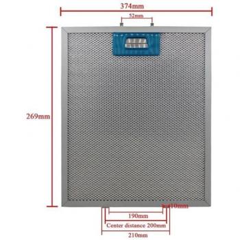 Malla metálica filtro de cocina, dimensiones 374x269, 220x320, 325x190, 184x455