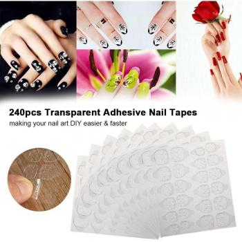 10 Sheets of Transparent Double-Sided Nail Tape