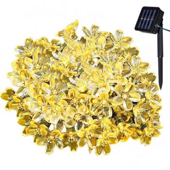 Yasolote, Solar Lichterkette Außen, Wasserdicht Blumen LED Außenlichterkette, 5m 50 LED 8 Modi, Beleuchtung für Haus, Garten, Balkon, Pavillon, Terrasse, Rasen, Hof, Zaun, Hochzeit Deko (Multicolor)