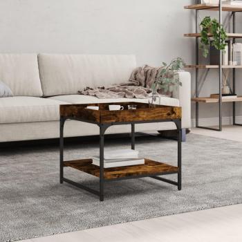 Mesa de centro madera ingeniería 49,5x49,5x45 cm Negro