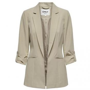 Blazer à revers long couleur sable