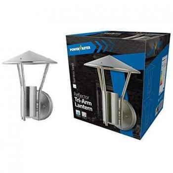 Brushed Stainless Steel Tri-Arm Security Wall Light
