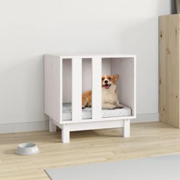 VidaXL Hundehütte 50x40x52 cm Weiß Kiefernholz