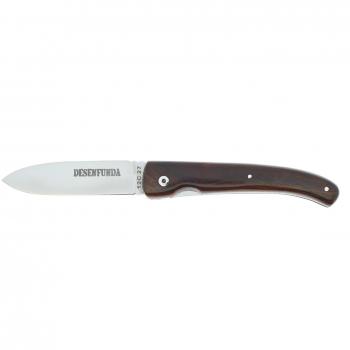Navaja SurvivePro 0038‑K: Mango cocobolo pulido, hoja de 8 cm – Desenfunda grabada “Liquidación”
