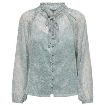 Chiffonbluse ONLY mit V-Ausschnitt und Puffärmeln