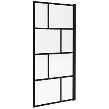 Parete Girevole per Vasca 80×140 cm in Vetro Nero Opaco – Eleganza Industriale