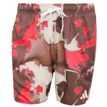 Adidas Tie‑Dye Badeshorts – Braun & Rot, 5‑Zoll‑Länge, M
