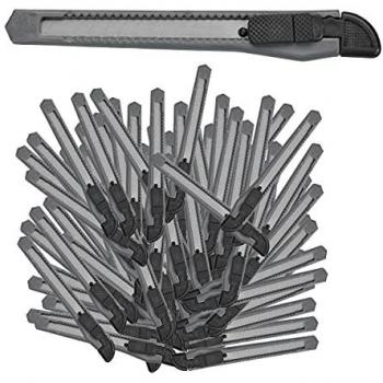 Relaxdays Cutter‑Teppichmesser‑Set (100 Stück) Grau
