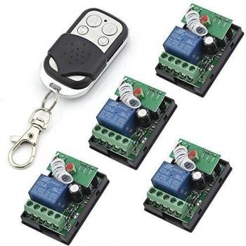 Controlador Remoto RF 12 V – 4 Canales – Negro y Blanco