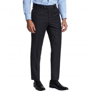 Grey Charcoal Striped Men's Travel Trouser by Jeff Banks in 32R