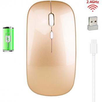 Ratón recargable inalámbrico con modo dual Bluetooth 5.0 y USB para PC