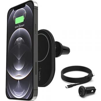Belkin WIC004BTBK Ladegerät für Mobilgeräte Smartphone Schwarz USB Kabelloses Aufladen Auto (WIC004BTBK)
