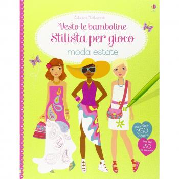 MODA ESTATE. VESTO LE BAMBOLINE. STILISTA PER GIOCO. CON ADESIVI