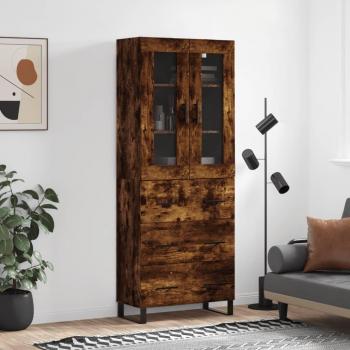 Chêne fumé – Buffet haut 69,5 × 34 × 180 cm (vidaXL) – matériau d'ingénierie