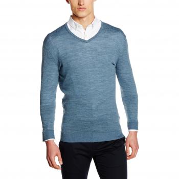 SELECTED HOMME SHDTOWER Merino V-Neck Noos, Chaqueta Punto Hombre, Azul