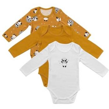 Langarm‑Schlummersack Bio‑Baby‑Body Trio – 3‑Pack – OEKO‑TEX