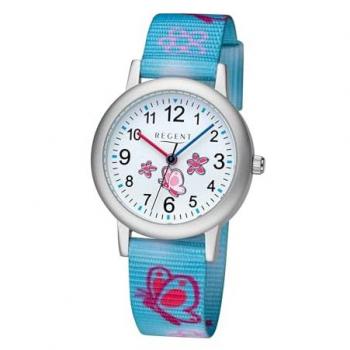 Quarzuhr REGENT, blau (hellblau, rosa), Armbanduhren, Kinder, Armbanduhr, Kinderuhr, Lernuhr, Mädchen, Schulanfang, Geschenkidee