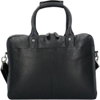 Black Leather Laptop Carrier 39 cm by Dermata