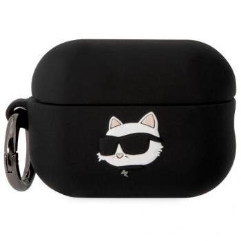 Protection silicone 3D Choupette – AirPods Pro 2 – Noir – Étui Klap‑Runchk