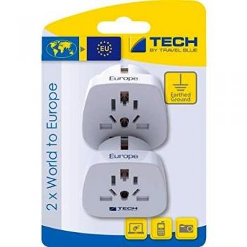 Travel Blue Global Europe Adapter – Erdungs‑Pack 2 Stk