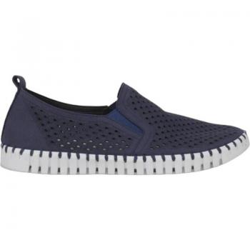 Ilse Jacobsen Tulip 140 Men’s Navy Textile Loafers