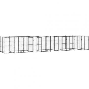 Chenil pour chiens extérieur en acier 24,2 m²