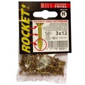 Vis bois VYNEX Rocket 3,5 × 20 mm avec cheville CP2