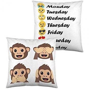 Coussin Émotion Emoji 6 Couches, Réversible 40 cm x 40 cm