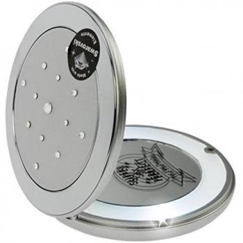 Fantasia Handspiegel mit LED und Swarovski – 5× Vergrößerung, 8,5 cm Silber