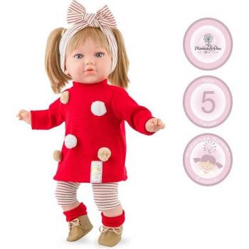 Kinderpuppe Marina & Pau Liv: 45 cm, lange Haarlänge, Weichkörper-Design