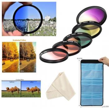 49mm Graduated Color Filters for Canon EOS M5 M6 II M10 M50 M100 M200 with 15-45mm Lens