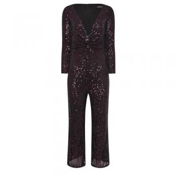 M & Co Combinaison Violette à Sequins avec Nœud