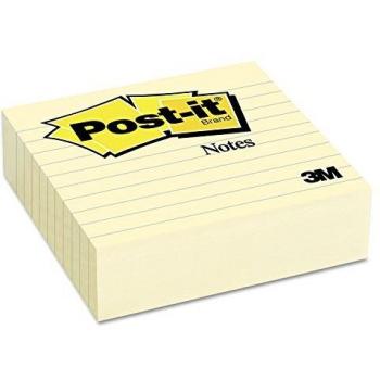Post-It notes 3M 675-YL Yellow Ruled 4x4 inches