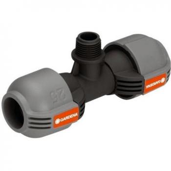 GARDENA Sprinklersystem T-Joint male thread: Connecting piece within the run of the pipe in pop-up sprinkler systems, 25 mm x 1/2 Inch male thread, Quick&Easy connection technology