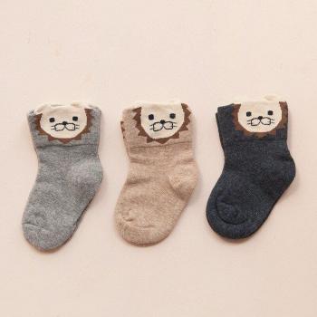 3-Pack Cotton Lion Pattern Socks for Kids