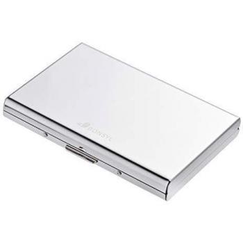 BONSYL Slim Metall Kreditkartenhalter für Damen und Herren, mit RFID und NFC Schutz gegen Datendiebstahl, für 6 Karten