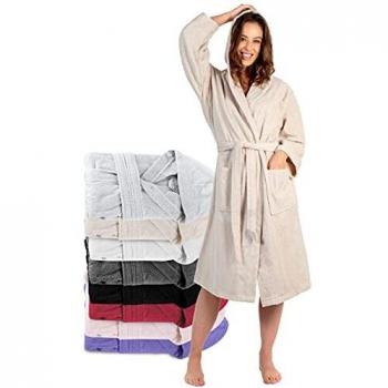 Cappuccio Accappatoio Donna Spugna Assorbente Oeko-Tex 2 Tasche