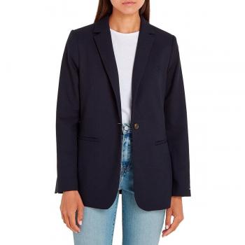 Tommy Hilfiger Damen Longblazer CORE mit Logostickerei, Marine, Größe 34