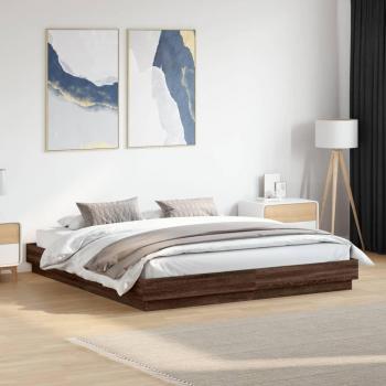 Estructura de Cama 180x200 cm Madera de Roble Marrón