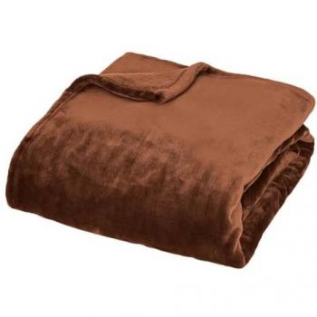 Atmosphera Coperta in Flanella Marrone Comfort 130x180 cm