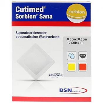 Cutimed Sorbion SANA Wundauflage 8,5x8,5 cm 12 Stück