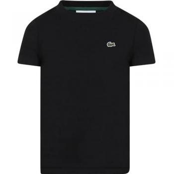 Lacoste Kinder T-Shirt Baumwolle Schwarz Regular Fit Größe 8