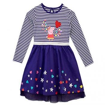 Purple Peppa Pig Magic Glitter Long Sleeve Dress (6-7 Years)