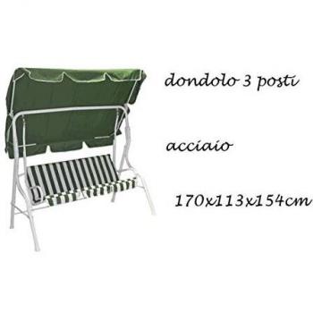 Dondolo 3 Posti Sunny Star in Acciaio Verde